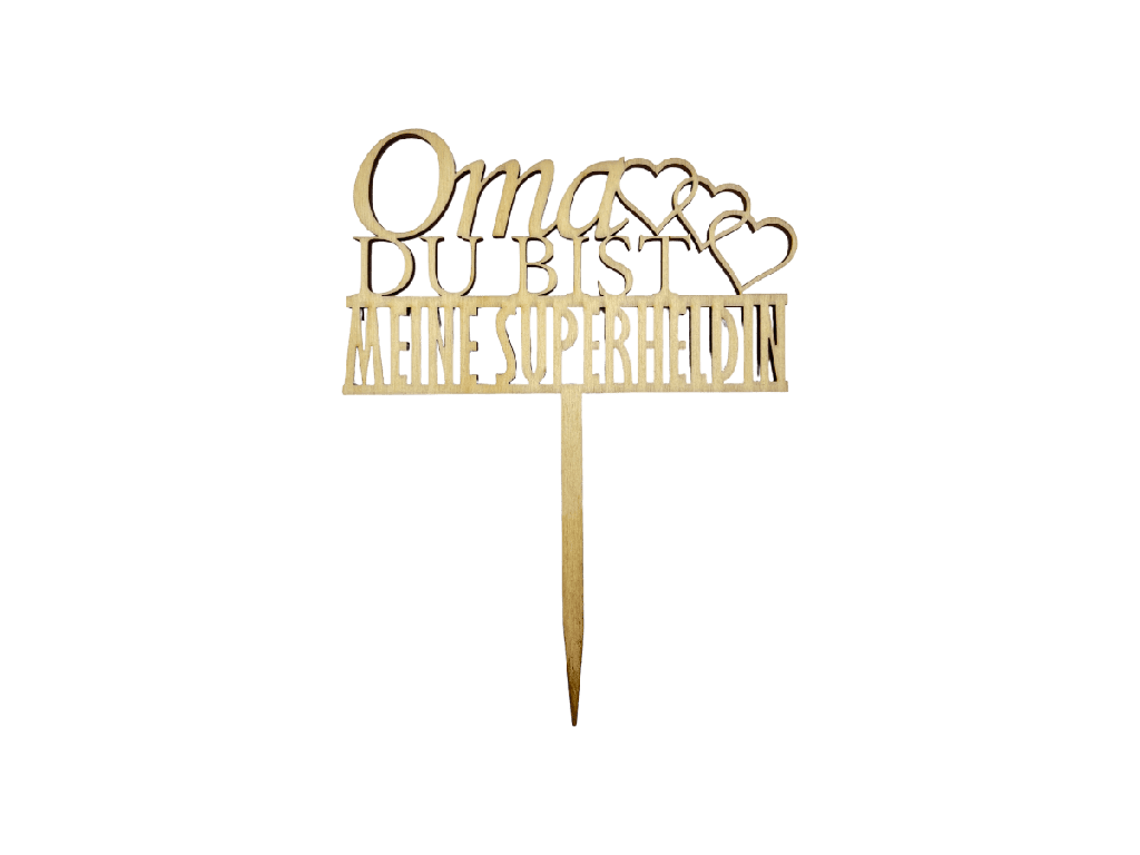 Holzstecker „Oma DU BIST MEINE SUPERHELDIN“