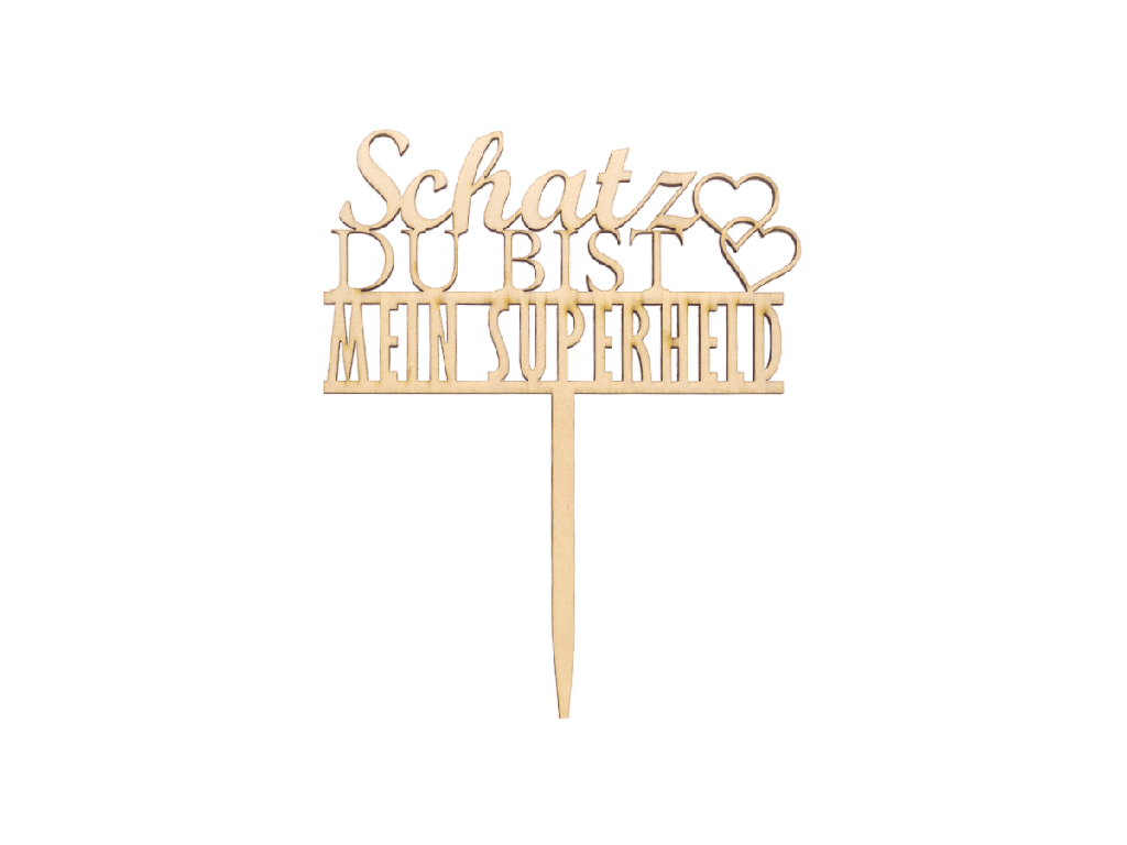 Holzstecker „Schatz DU BIST MEIN SUPERHELD“