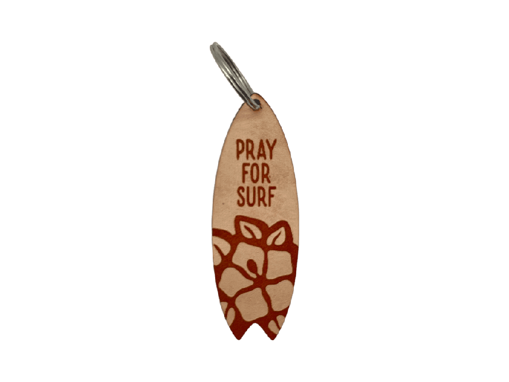 Schlüsselanhänger Surfbrett „PRAY FOR SURF“