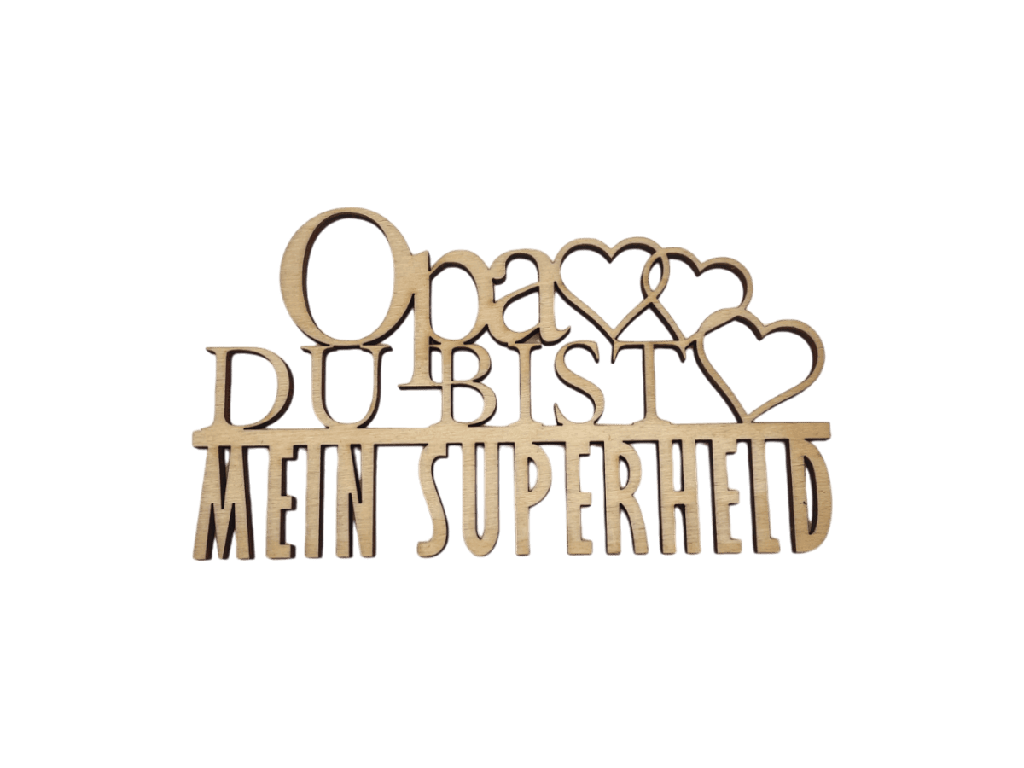 Schriftzug „Opa du bist mein Superheld“