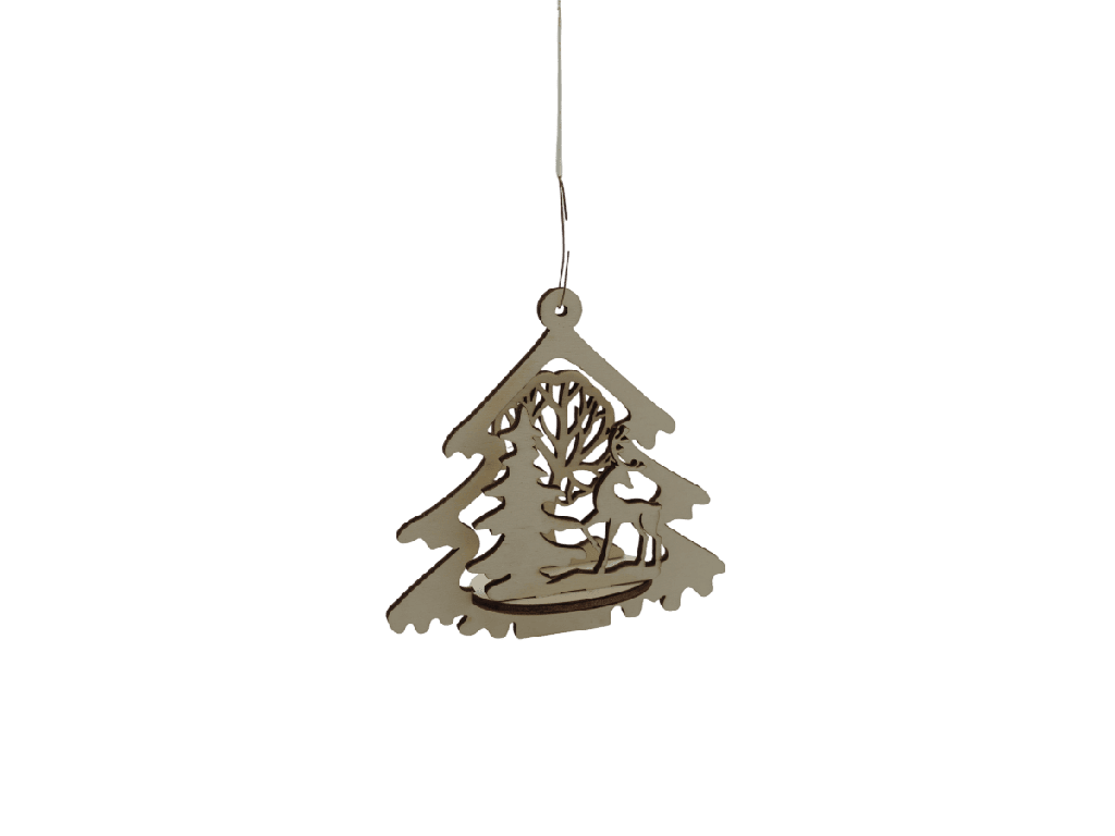 Weihnachtsornaments 3D - Hirsch im Winterwald