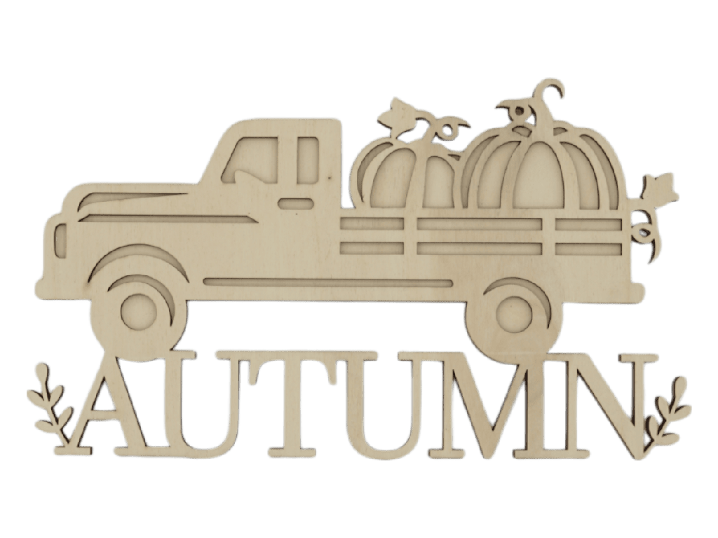 Herbstdeko - Herbsttruck mit Kürbisladung