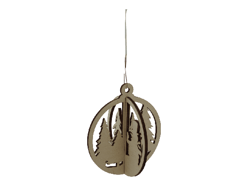 [A01166] Weihnachtsornaments 3D - Schneemann im Tannenwald