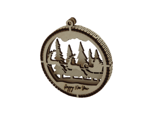 [A01167] Weihnachtsornaments 3D - Wald der Winterträume