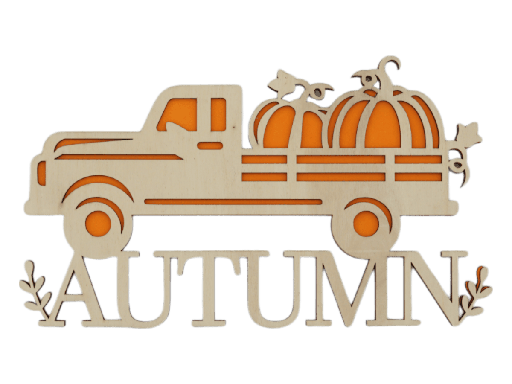 Herbstdeko - Herbsttruck mit Kürbisladung